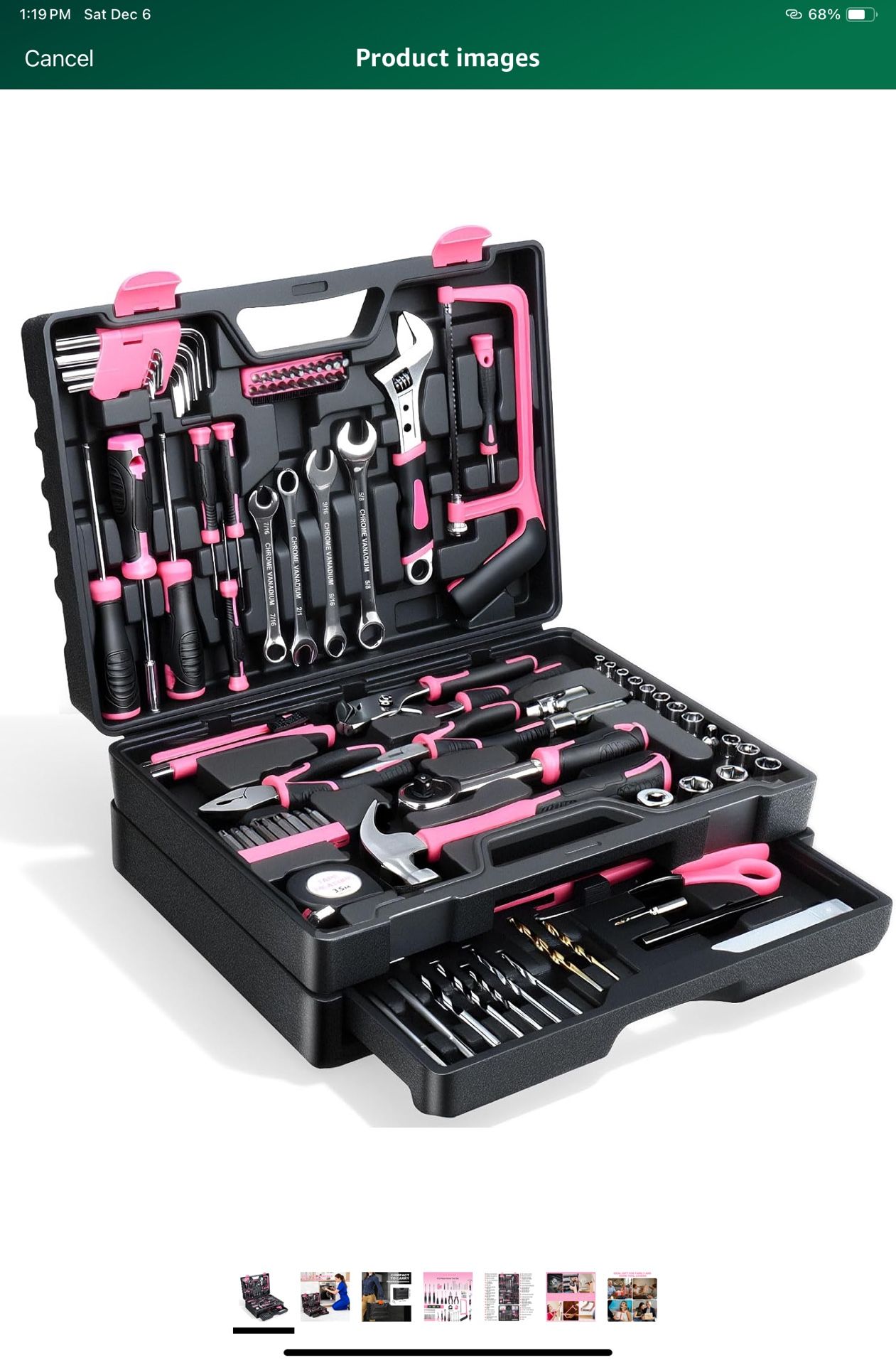 412-Piece All in One Tool Set Black And Pink BRAND NEW
