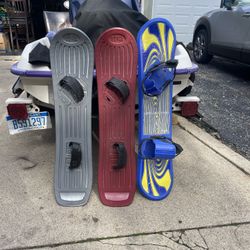 3 Snowboards Plastic 40 inch long, 9 inch wide, $10 each