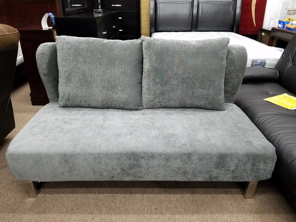 Brand new grey color velvet material queen size sofa bed