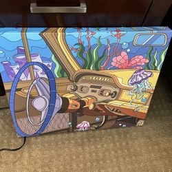 Watercolor of Car Dash transferred to canvas 16"x 20"