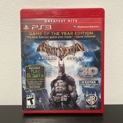 Batman Arkham Asylum GOTY PS3 PlayStation 3 CIB Greatest Hits Game Year Edition