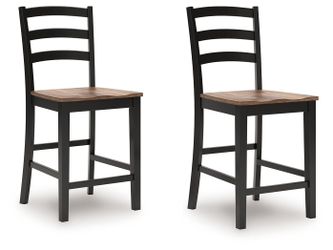 Wildenauer Brown/Black Counter Height Barstool (Set of 2)