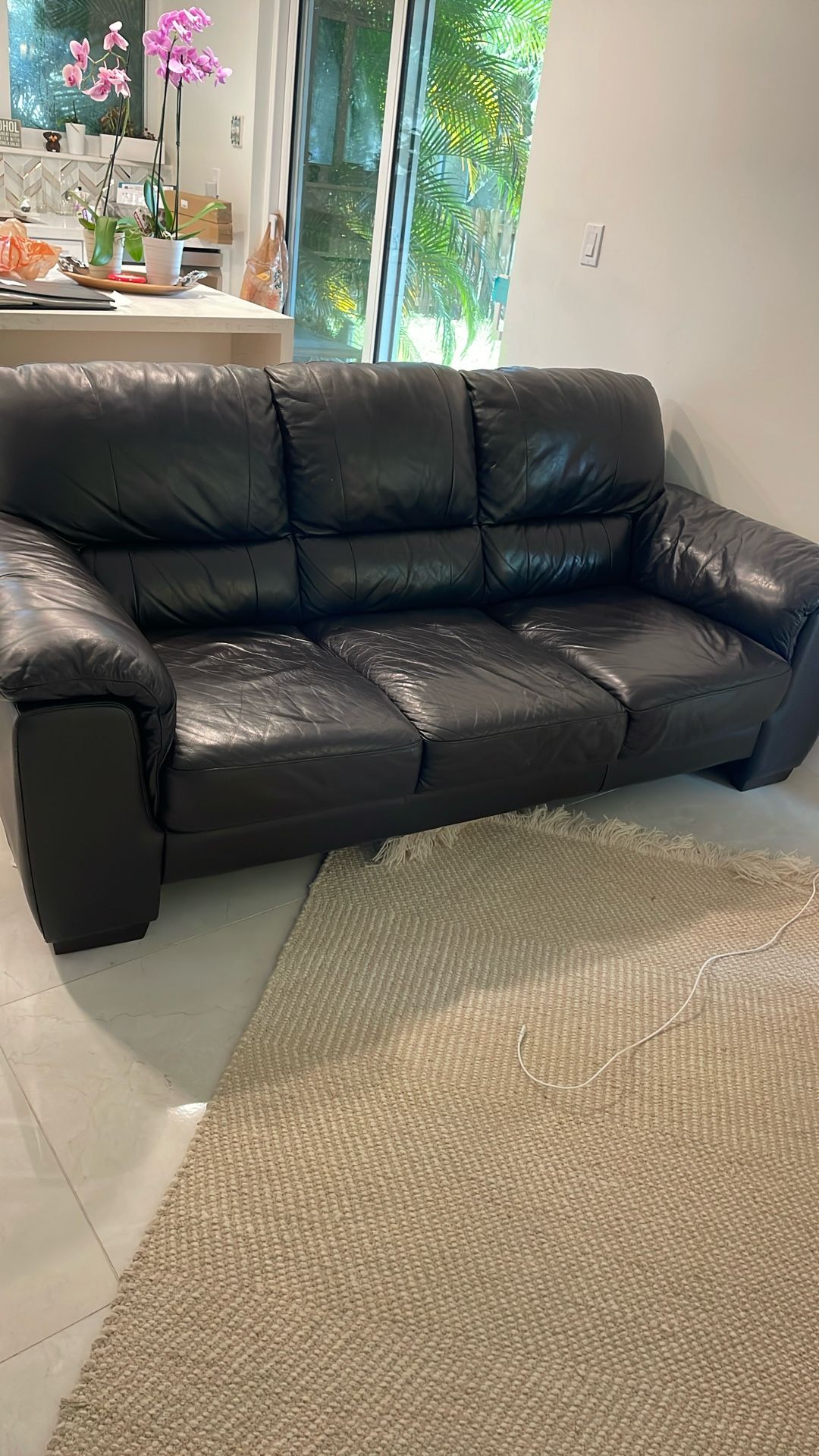 Chocolate Leather Sofa