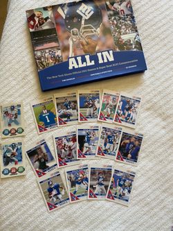 New York Giants trading cards and book