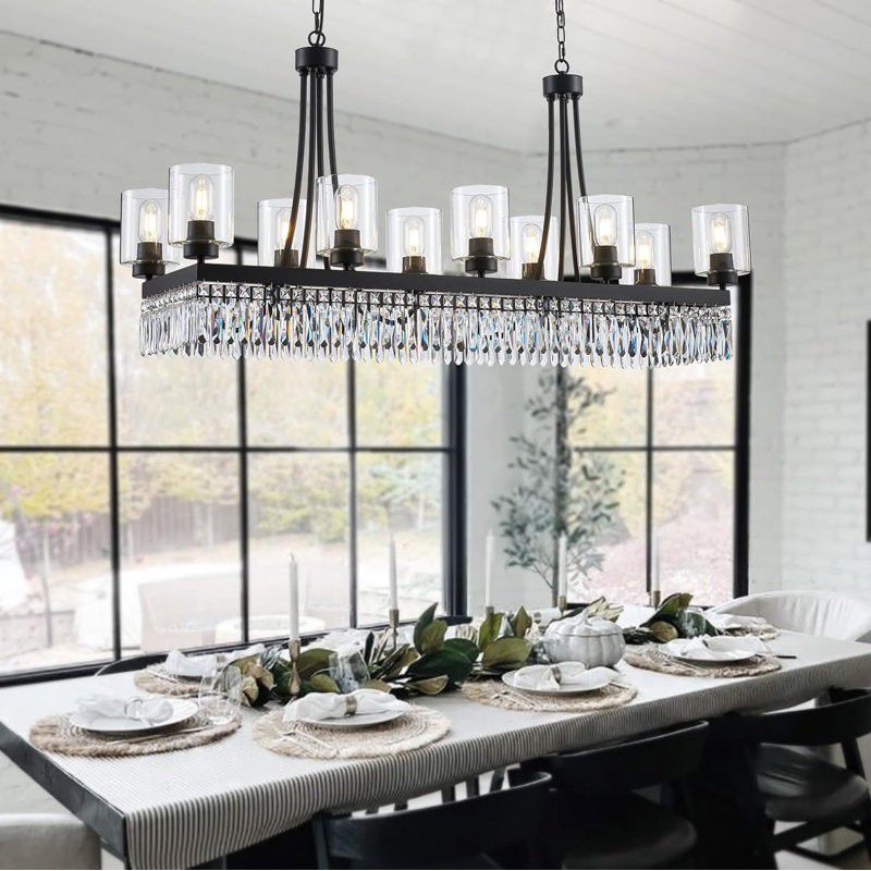 GORGEOUS Dimmable Kitchen Island Square / Rectangle Chandelier
