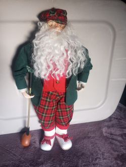 Vintage Golfing Santa