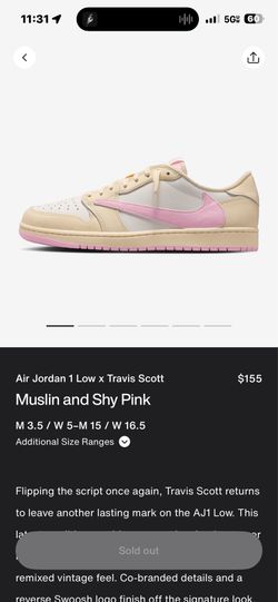 Jordan 1 Travis Scott  size 9 Men