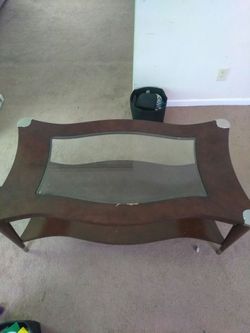 Coffee table with glass top