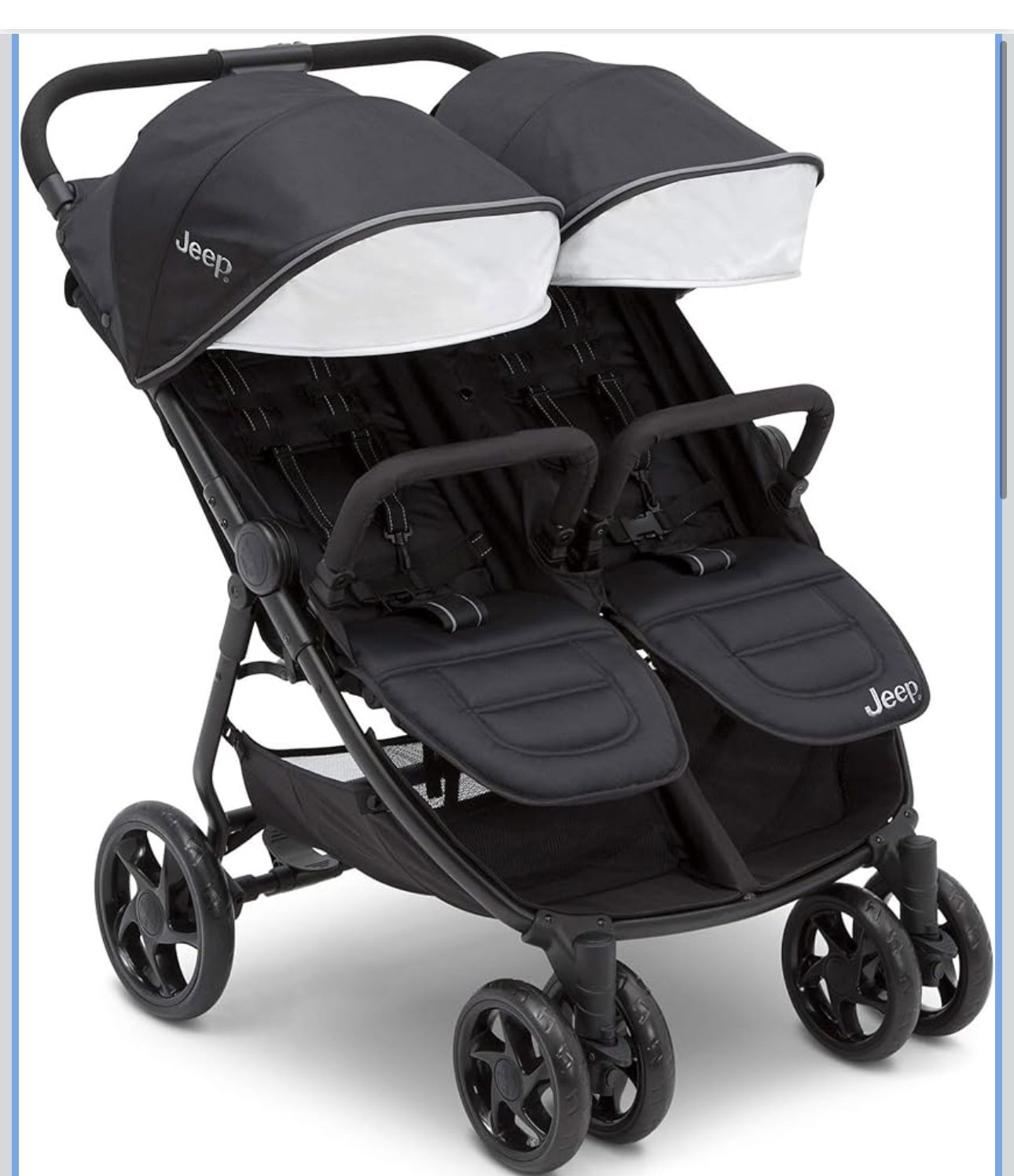Jeep Destination Ultralight Side x Side Double Stroller, Midnight