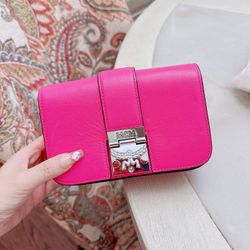 MCM Karoline Mini leather pink crossbody /purse /clutch /shoulder bag /New