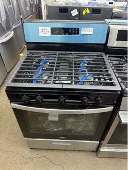 New open box Whirlpool 30 in. 5-Burner Freestanding Gas Range in Stainless Steel