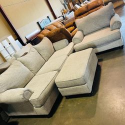 sofa set with ottoman (2 pieces) 🦋