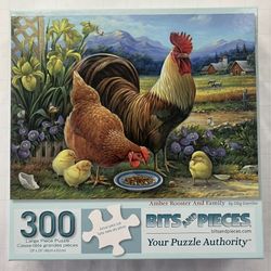 300 Piece Oleg Gavrilov Art Puzzle "Amber Rooster and Family" 18"x24"