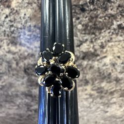 14k Onyx Cocktail Ring Size 8.5