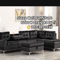 🙋‍♂️ Sectional Ottoman 👉Furniture Queen Bedroom Bunk Beds, Dining Table Sets Avail 