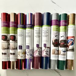 Cricut Premium Iron-On Bundle (Glitter, Foil, Holographic – 9 Rolls)