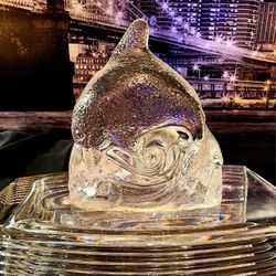 VINTAGE Solid Crystal DOLPHIN 🐬  Candle Tea Light Votive