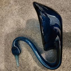 Vintage Blown Glass Blue Swan Art Glass

