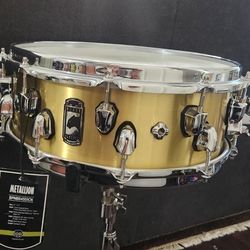 Used Mapex Snare 5.5X14 Black Panther Metallion Brass Drum 