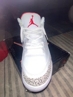 Nike Air Jordan III 3 Retro 2007 Sz 10.5 136064-161 White / Fire Red NEW Vintage