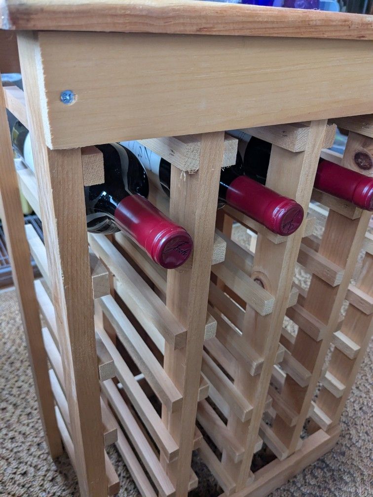 Solid Wood Wine Rack Table