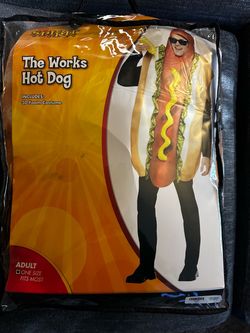 Adult hot dog and Mustard