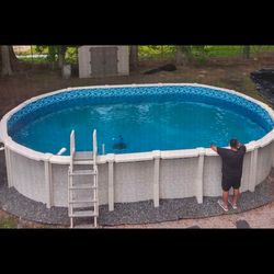 Above Ground 15'x26'x54" Saltwater 8000 Oval Pool