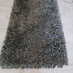 5x4 Gray Black White Brown Shag Rug