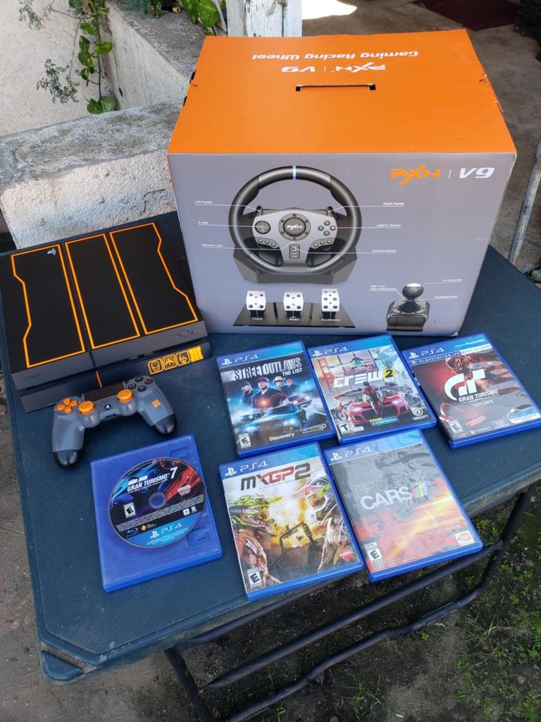 Jailbreak PS4 Edition With Edition Controller. PS 4 Is 9.0. Come with games installed & 6 Racing Games plus adult 6 Speed 3 pedals Brand new all $560!
