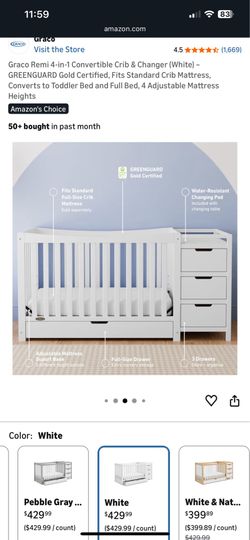 Graco 4 in 1 baby crib