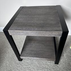 Black Cube Wood Iron Finish 3 Side Tables