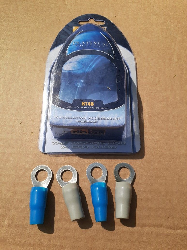 NEW! 4 Pack 4 Gauge 12v Ring Terminals