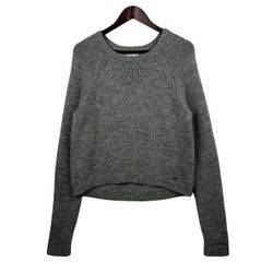 Hollister Gray Long Sleeve Sweater Tunic Side Slits Women's SZ LARGE 