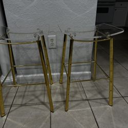 Two Elegant Bar Stools . 24” Height . Used In Good Condition . Location West Kendall 33194 