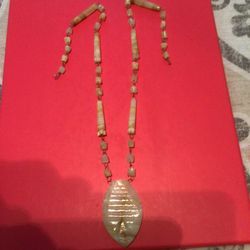 Collar Largo De Piedras Marmolisadas  