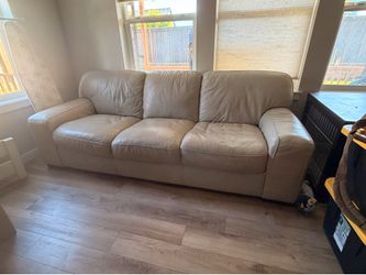 Free white leather sofa