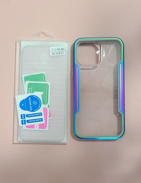 Iphone 14 Pro Max Iridescent Case with Tempered Glass