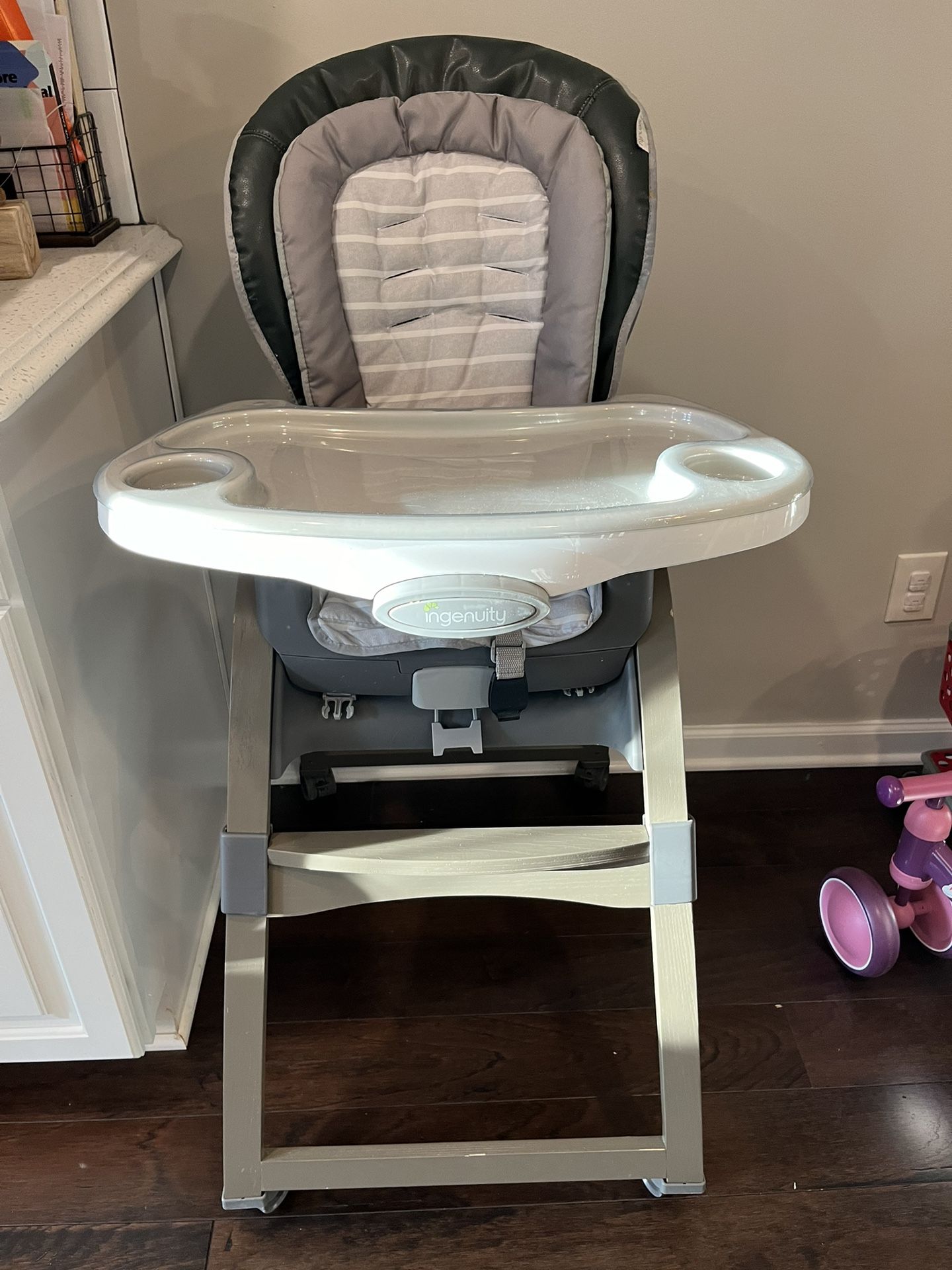 Ingenuity Boutique Collection 3-in-1 Wood High Chair, Bella Teddy