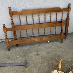 Vintage full size, headboard, footboard, rails, and slats