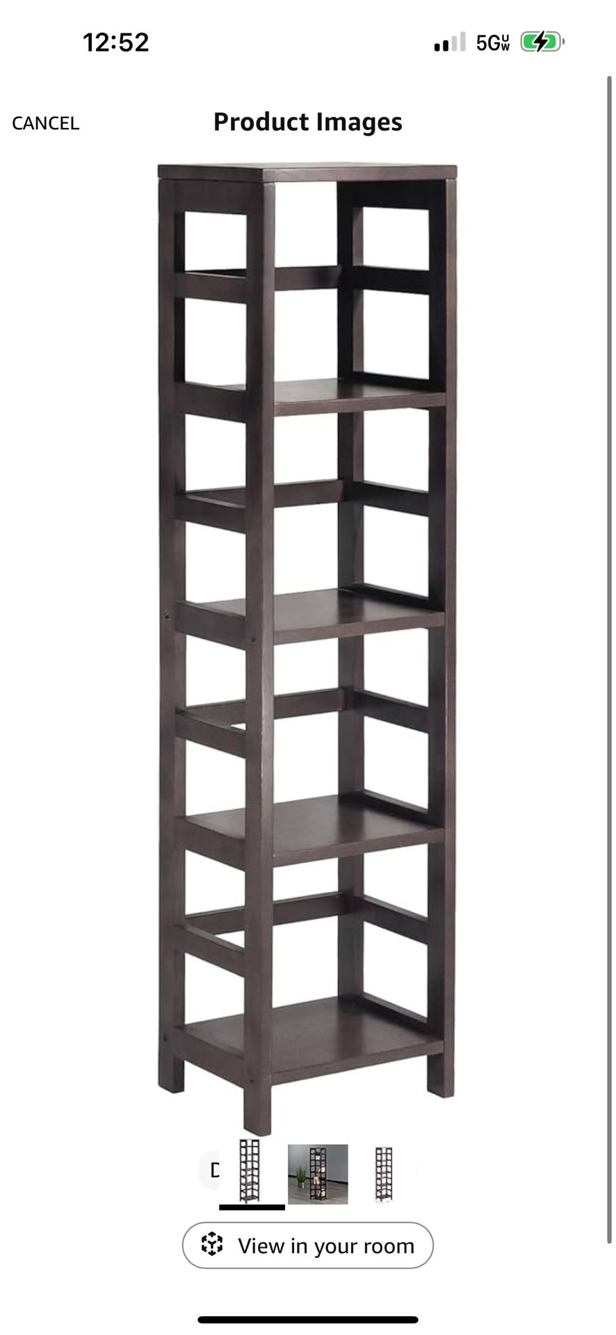 Winsome Leo Beech Wood 4-Tier Shelf, Espresso92514