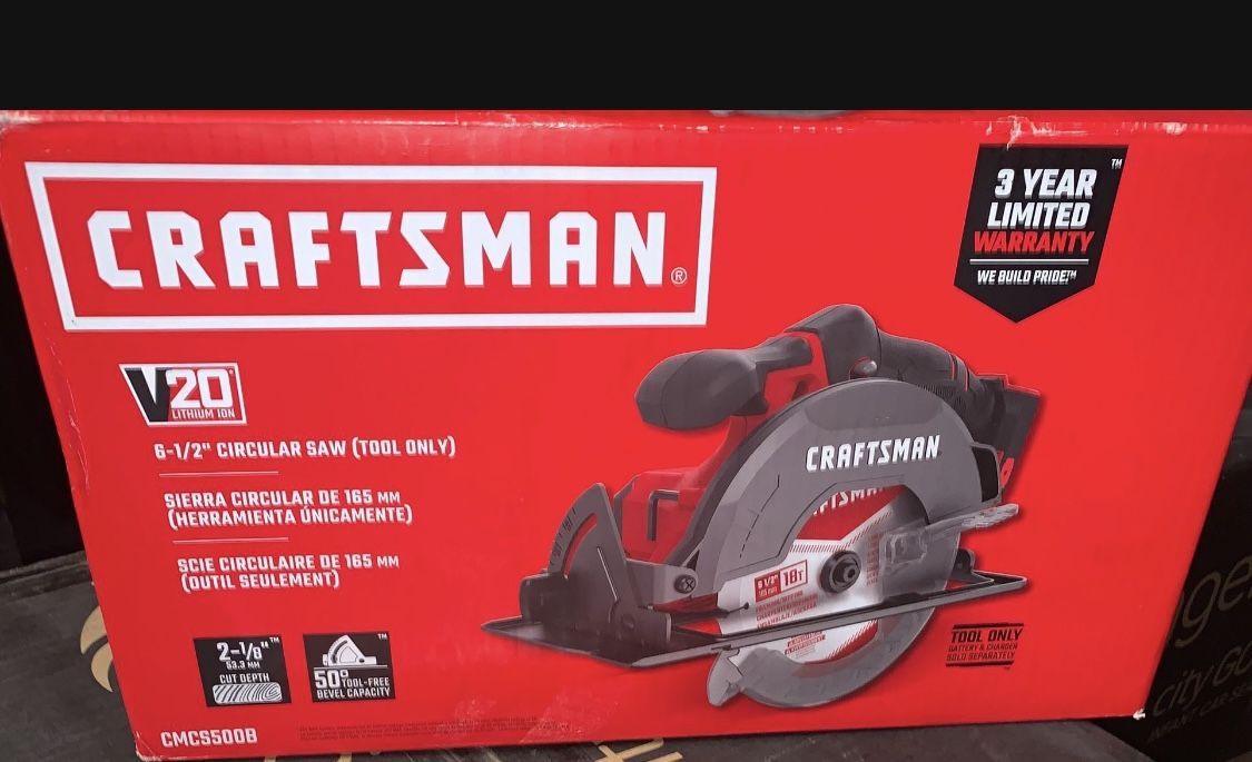 NEW SEALED IN BOX CRAFTSMAN V20 6-1/2 inch cordless circular saw AND Blade
