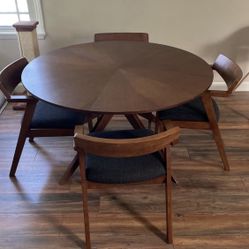 Article Wood Table And 4 Chairs 