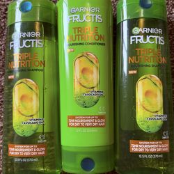 NEW Garnier Fructis - Shampoo & Conditioner - Triple Nutrition - $3.50 Each or $3 Each for All  Available: —(2) Triple Nutrition Nourishing Shampoos (