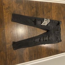 Amiri Men’s Grey and Black jeans (Size 40)