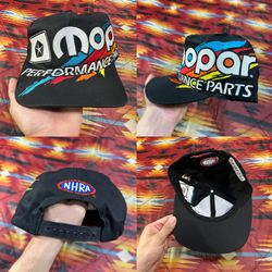 RARE Vintage Mopar Performance Parts Racing Splash Black Snapback Hat NHRA