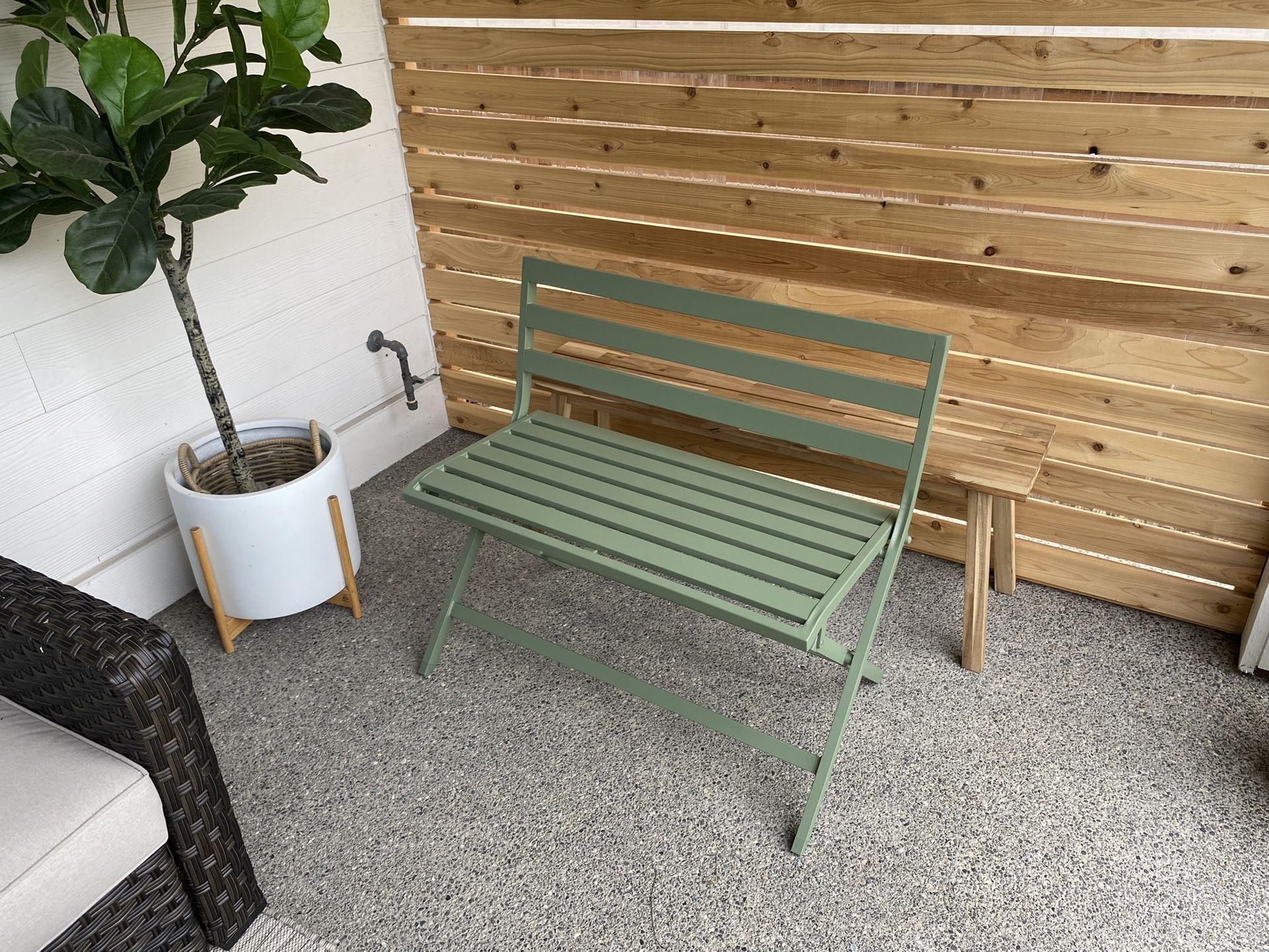 Bench / Outdoor Patio Bench / Foldable Bench / Green Outdoor Bench