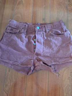 Maroon shorts, distressed and torn, really cute, size 28 waist