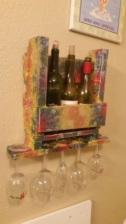 Handmade wine rack 3 bottles!