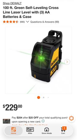 DEWALT Self-Leveling Cross Line Laser Level