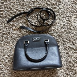Kate Spade Black Pebbled Leatherb Satchel Crossbody
